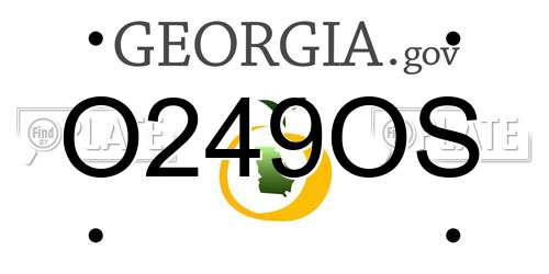 O249OS Georgia License Plate