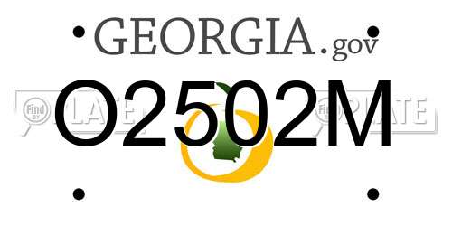 O2502M Georgia License Plate