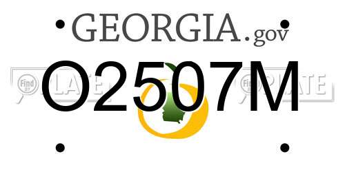 O2507M Georgia License Plate