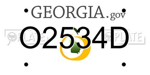 O2534D Georgia License Plate