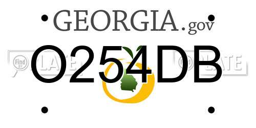 O254DB Georgia License Plate