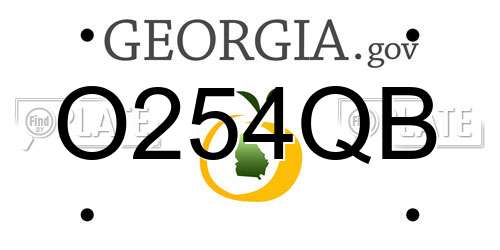 O254QB Georgia License Plate