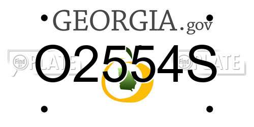 O2554S Georgia License Plate