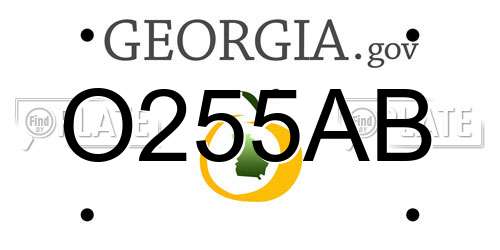 O255AB Georgia License Plate