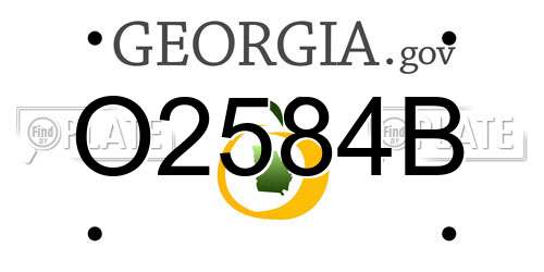 O2584B Georgia License Plate