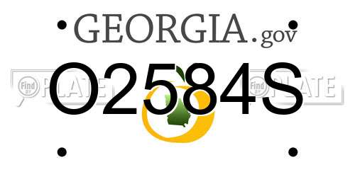 O2584S Georgia License Plate