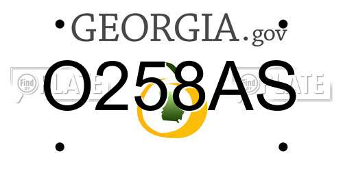 O258AS Georgia License Plate