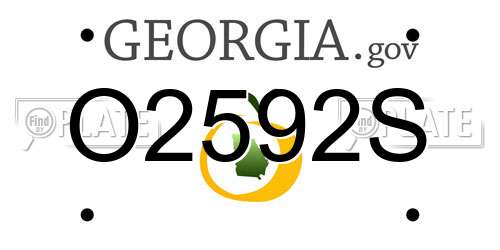 O2592S Georgia License Plate