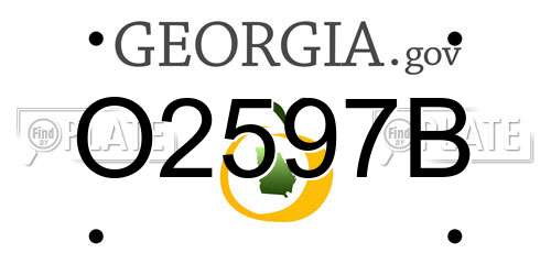 O2597B Georgia License Plate