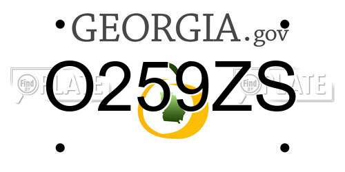 O259ZS Georgia License Plate