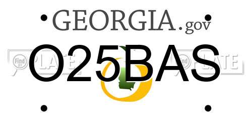 O25BAS Georgia License Plate