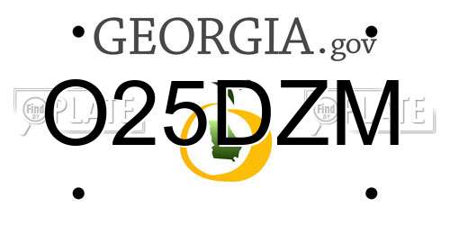 O25DZM Georgia License Plate