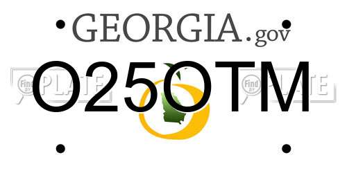O25OTM Georgia License Plate