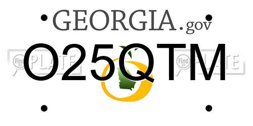 O25QTM Georgia License Plate
