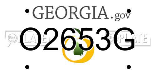 O2653G Georgia License Plate