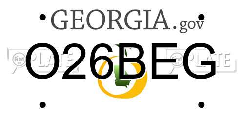O26BEG Georgia License Plate