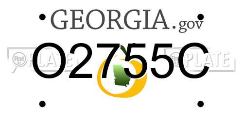O2755C Georgia License Plate