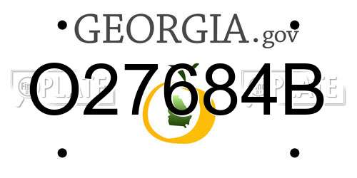 O27684B Georgia License Plate