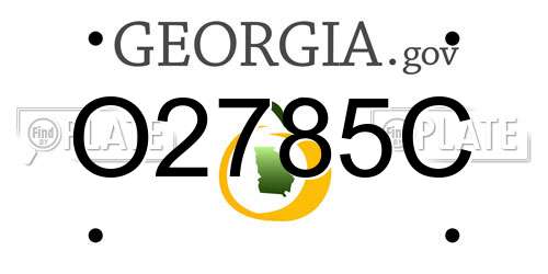 O2785C Georgia License Plate