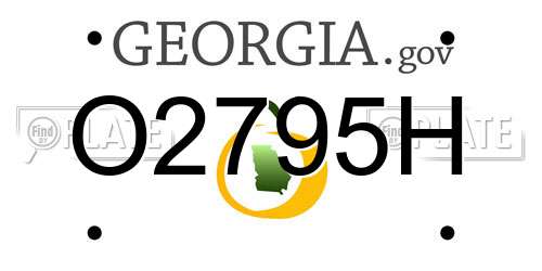 O2795H Georgia License Plate