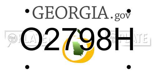 O2798H Georgia License Plate