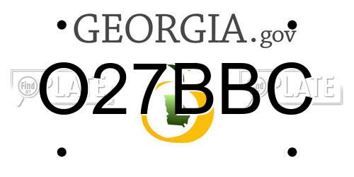 O27BBC Georgia License Plate