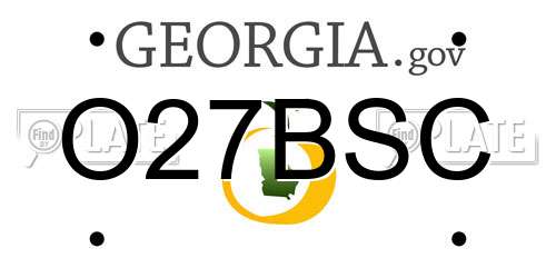 O27BSC Georgia License Plate