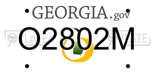 O2802M Georgia License Plate