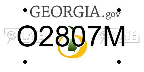 O2807M Georgia License Plate