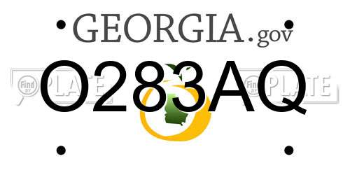 O283AQ Georgia License Plate