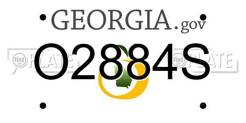 O2884S Georgia License Plate