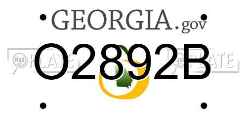 O2892B Georgia License Plate