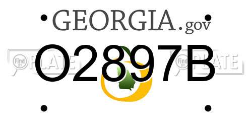 O2897B Georgia License Plate