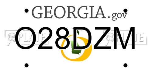 O28DZM Georgia License Plate