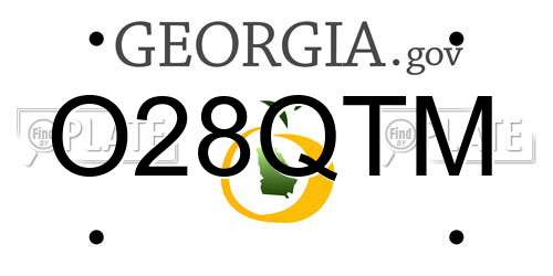 O28QTM Georgia License Plate