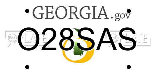 O28SAS Georgia License Plate