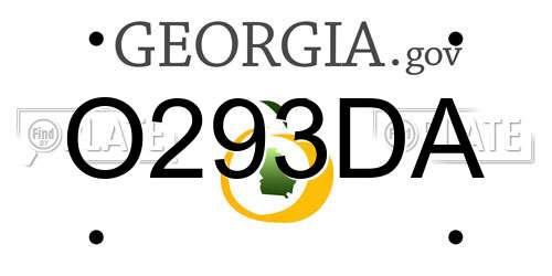 O293DA Georgia License Plate