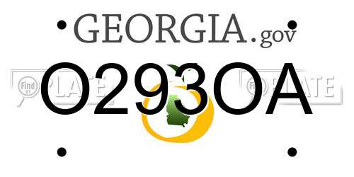 O293OA Georgia License Plate