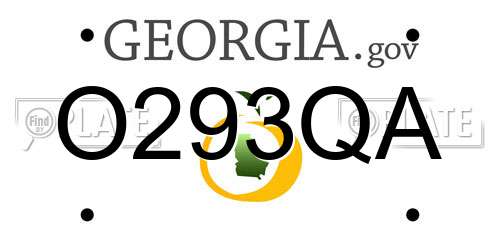O293QA Georgia License Plate