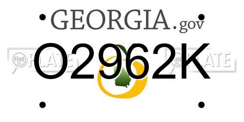 O2962K Georgia License Plate