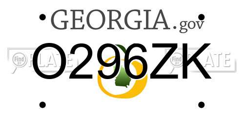 O296ZK Georgia License Plate