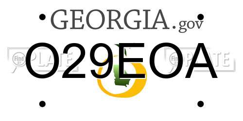 O29EOA Georgia License Plate