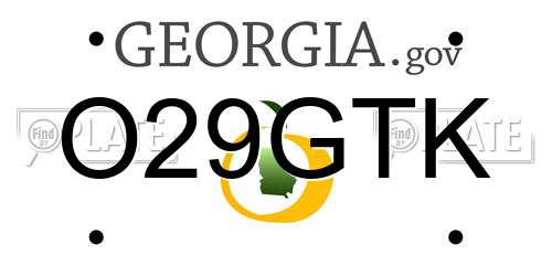 O29GTK Georgia License Plate