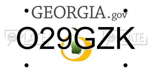 O29GZK Georgia License Plate