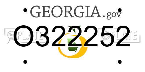 O322252 Georgia License Plate