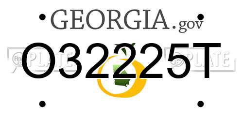O32225T Georgia License Plate