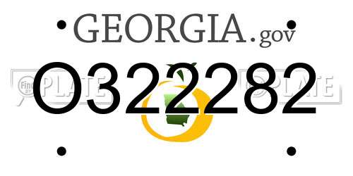 O322282 Georgia License Plate