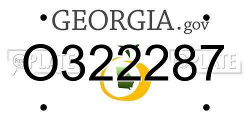 O322287 Georgia License Plate