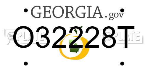 O32228T Georgia License Plate