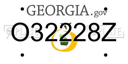 O32228Z Georgia License Plate